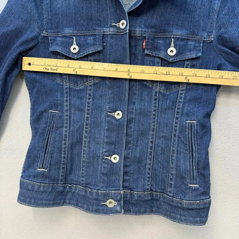 Levi's Denim Jacket Women's S Blue Stretch Trucker Jacket Summer Jacket - Picture 11 of 13